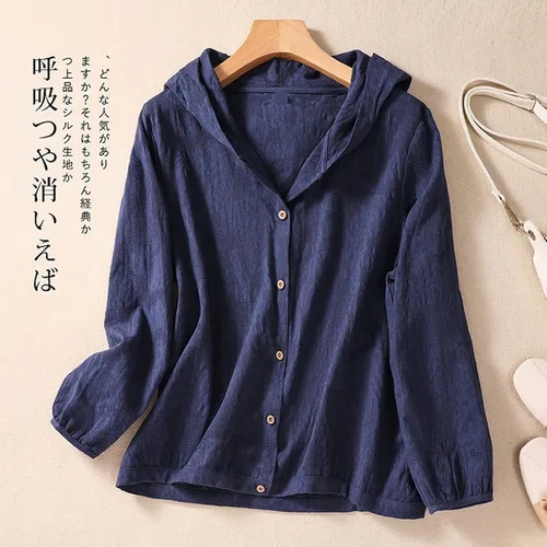 Vista 5 de Winter Top Versatile and Comfy Women's Hooded Cardigan with Buttons Latest Arrival in Casual Loose Fit and Solid