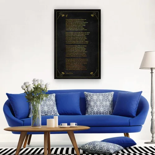 Vista 2 de If By Rudyard Kipling Poema Arte de pared Póster de poesía con cita inspiradora para decoración de pared de habitación de bebé, pinturas en lienzo
