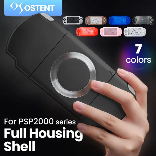 Vista 5 de OSTENT Carcasa completa Shell Faceplate piezas de repuesto para Sony PSP 2000 Consola Color Negro