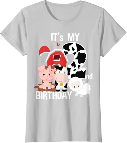 Vista 19 de Camiseta para fiesta de 2 años con texto en inglés "It's My 2nd Birthday", Negro