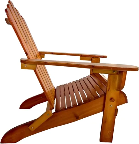 Vista 5 de Outdoor or Indoor Wood Adirondack Chair, Foldable, Oak