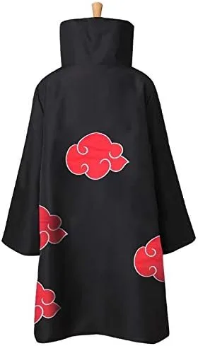 Vista 2 de EFORPT Akatsuki - Bata de capa para Halloween disfraz de cosplay con diadema y anillo Akatsuki Itachi