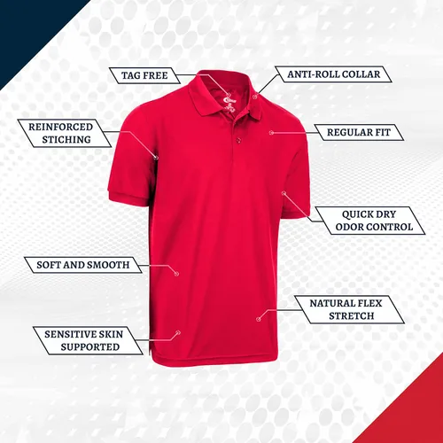 Vista 5 de Premium Wear Boys High Moisture Wicking Polo T Shirts