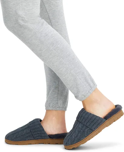 Vista 7 de Jessica Simpson - Pantuflas suaves de punto trenzado para mujer con suela para interioresexteriores
