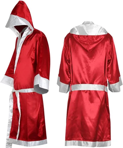 Vista 2 de MMA - Bata de boxeo con capucha para hombre, bata de algodón ligera para boxeo tailandés