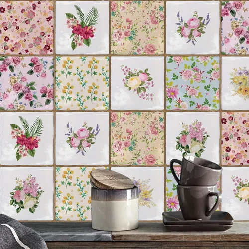Vista 32 de Alwayspon Vinilo adhesivo efecto piedra, pegatinas para azulejos de pared autoadhesivas, protector antisalpicaduras para cocina y baño, T026