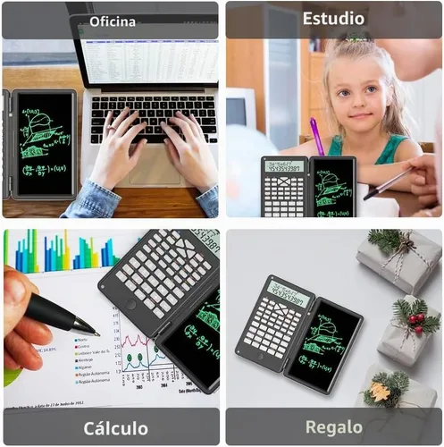 Vista 7 de Calculadora científica con tableta de escritura 2 en 1 calculadora portátil Negro