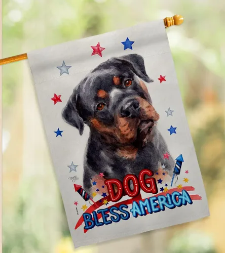 Vista 12 de Breeze Decor Kit de bandera patriótica de caoba rottweiler para casa de jardín, perro, cachorro, pata arruinada, piel canina, mascota, naturaleza