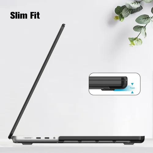 Vista 4 de Fintie Carcasa rígida para MacBook Pro de 16 pulgadas, color negro cristal Chip A3428 A3429 A3403 A3186 A2991 A2780 A2485 (2021-2026)