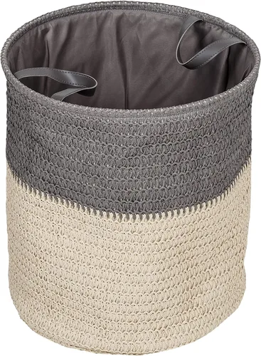 Vista 6 de Honey-Can-Do Juego de 3 cestas de lavandería flexibles con asas, gris/natural HMP-09574 Natural, 30 libras