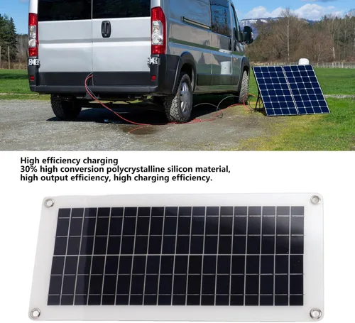 Vista 4 de Solar Panel Charger Kit, 10W 18V Portable Easy to Use, Wide Application