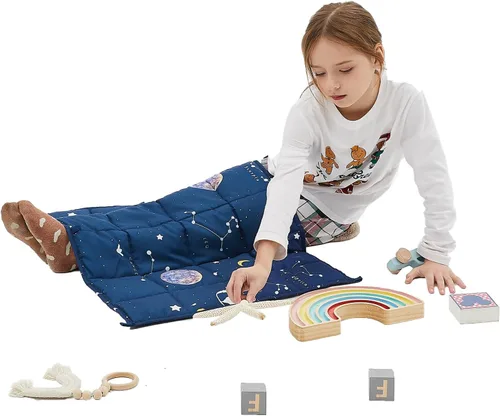 Vista 51 de Manta con peso – Manta pesada con patrón de animales de 7 libras – Manta transpirable tamaño pequeño (41 x 60 pulgadas, 7 libras)
