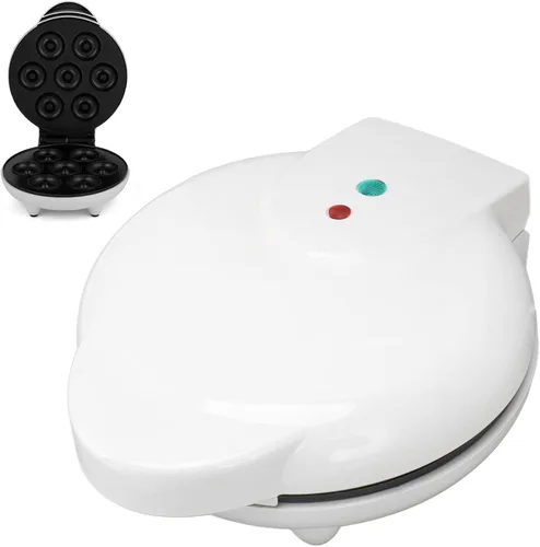 Vista 6 de Luqeeg Mini máquina para hacer donas, máquina de desayuno, máquina eléctrica de donas con revestimiento antiadherente, tostadora, máquina de donas