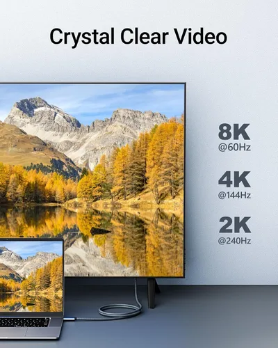 Vista 2 de Cable USB C a DisplayPort 1.4 de 10 pies 8K a 60Hz Thunderbolt 3/4