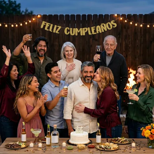 Vista 3 de Cartel de Feliz Cumpleaños con purpurina dorada preencordada, decoraciones de cumpleaños para hombres y mujeres, suministros para fiestas y regalos