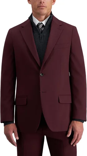 Vista 8 de Haggar Pantalones y Chaquetas de Traje por Separado Jmh Premium Stretch de Corte Entallado para Hombres Negro Sólido