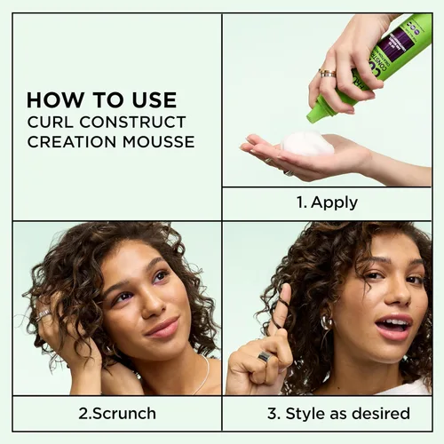 Vista 5 de Garnier Fructis - Espuma moldeadora para construir rizos estilizados, 6.8 onzas (El embalaje puede variar)
