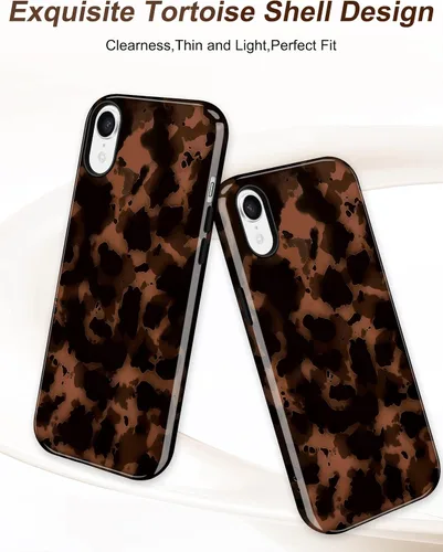 Vista 569 de Jusy Funda compatible con MagSafe con estampado de caparazón de tortuga marrón para iPhone 7/8/SE, cubierta protectora de TPU suave magnética
