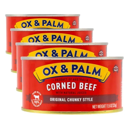 Vista 6 de Ox & Palm Carne en conserva con sabor a chile y ajo 11.5 onzas (paquete de 12)