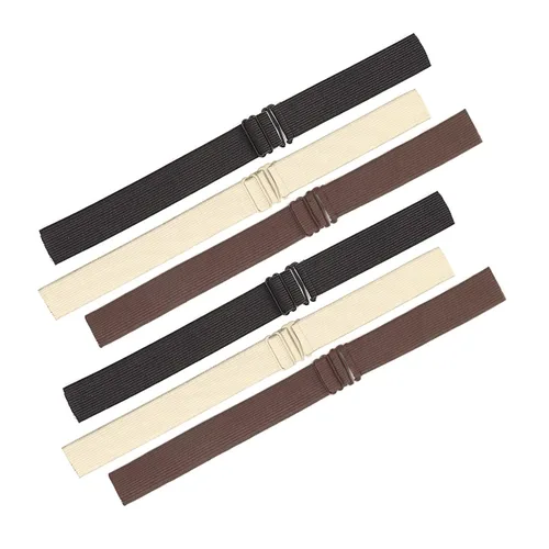 Vista 14 de Correas ajustables para pelucas y hacer pelucas, bandas elásticas ajustables (beige, 1 pulgada x 10 unidades)