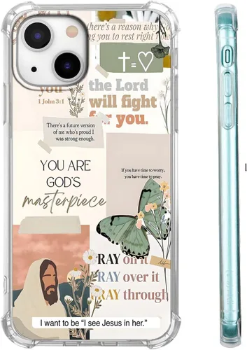Vista 58 de Funda para Celular con Versículos de la Biblia, Colocación de Citas Cristianas de Jesús, Diseño Collage, Funda Protectora Suave de TPU de Moda
