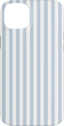 Vista 15 de Funda con patrón geométrico de rayas blancas y azul claro para iPhone 17