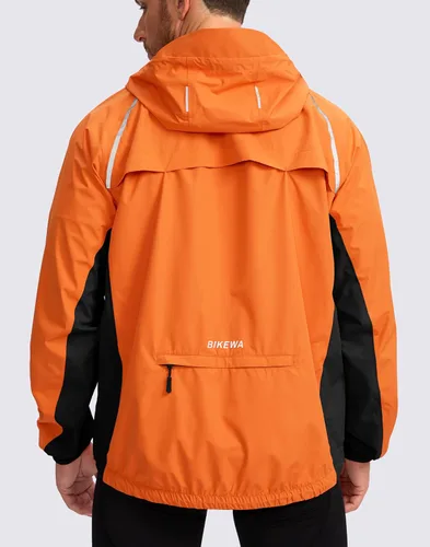 Vista 4 de Chaqueta impermeable para hombre, para ciclismo, correr, ligera, plegable, cortavientos, con capucha, equipo de golf, senderismo, impermeable