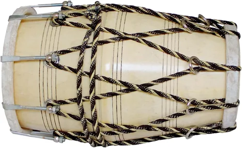 Vista 2 de CUERDA DE TAMBOR ESPECIAL DHOLAK + PERNO AFINADO NATURAL COLOR MADERA POLICO HECHO A MANO INDIAN SPL