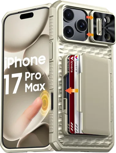 Vista 19 de Vizvera para iPhone 16 Pro Max Funda tipo cartera RFID [Soporte para tarjetas][Control de cámara][Cubierta de cámara] Funda protectora de silicona