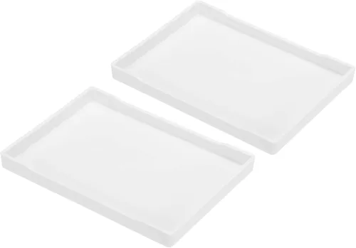 Vista 7 de PATIKIL Bandeja de comida rápida de 8 x 6, paquete de 2 bandejas rectangulares reutilizables reciclables multiusos para restaurante, cocina en casa