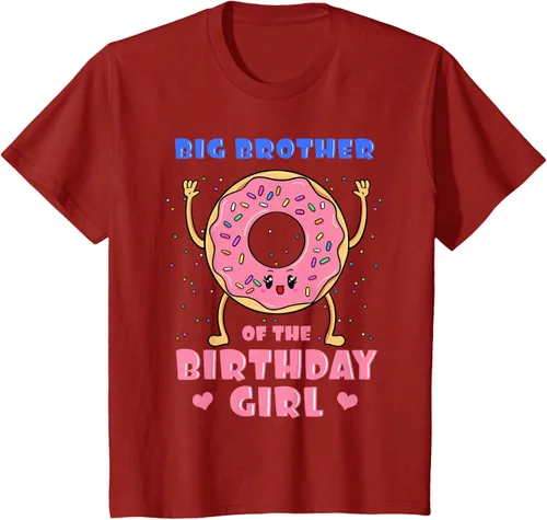 Vista 74 de Big Brother Of The Birthday Girl Donut Bday Party Bro Sib Camiseta, Negro, S