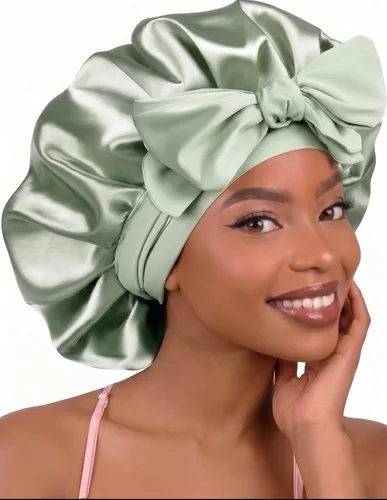 Vista 7 de Tie Silk Bonnet Satin Curly Hair Wrap para mujeres durmientes Anti Negro