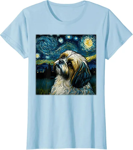Vista 21 de Camiseta Surrealism Starry Night Shih Tzu Dog