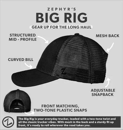 Vista 7 de ZHATS Sombrero Snapback ajustable para hombre Big Rig