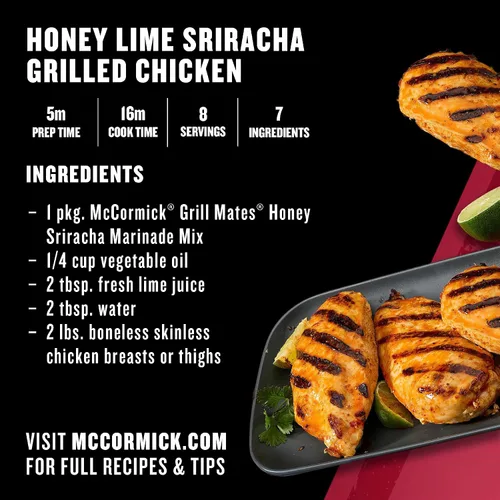 Vista 8 de McCormick Grill Mates Honey Sriracha - Mezcla de adobo de miel, 1 onza