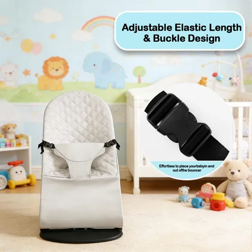 Vista 2 de Asiento de tela para gorila – para BabyBjorn Funda de repuesto compatible con BabyBjörn Bouncer Bliss, suave y transpirable, lavable a máquina Beige