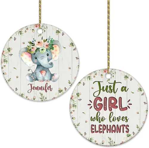 Vista 30 de Hyturtle Adorno de Navidad personalizado para amantes del panda rojo, adorno de cerámica con nombre personalizado de Just A Girl Who Loves Red