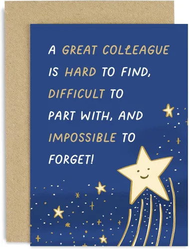 Vista 17 de Old English Co. Bonita tarjeta de agradecimiento para hombres y mujeres, tarjeta de estrella de gran jefe, tarjeta para jubilación, salida, tarjeta