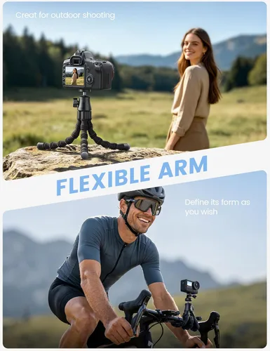 Vista 4 de Lamicall Trípode para iPhone - Trípode para teléfono [ultraestable] con control remoto inalámbrico, mini soporte flexible para teléfono