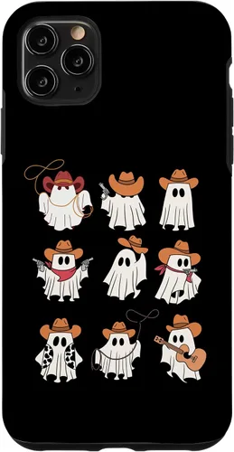 Vista 13 de Carcasa espeluznante divertida para iPhone 16 Boo Haw Western Cowboy Ghost Cowgirl