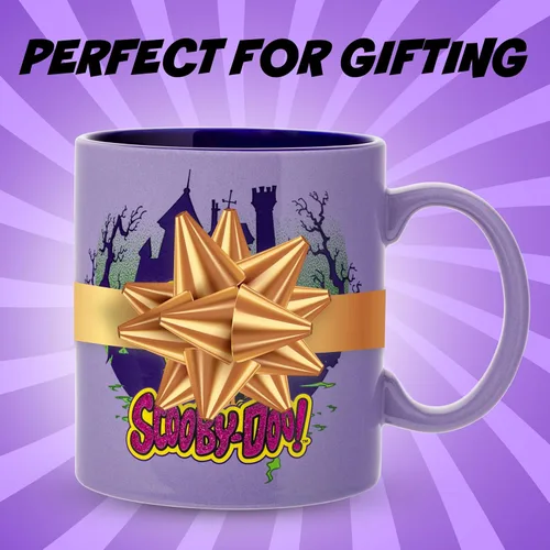 Vista 6 de Taza de cerámica con purpurina Silver Buffalo Scooby-Doo con Scooby-Doo y Shaggy, 20 onzas Casa Scooby Doo