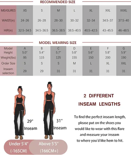 Vista 6 de PINSPARK Pantalones de yoga acampanados para mujer, leggings acanalados con corte de bota, cintura alta, pantalones de entrenamiento con bolsillos