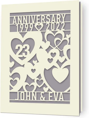 Vista 7 de EDSG Tarjeta de aniversario para parejas, tarjeta de felicitación personalizada con cualquier nombre y fecha para mujeres, esposa, para ella, tema
