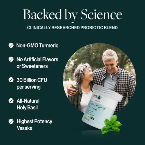 Vista 5 de resB Suplemento probiótico de apoyo pulmonar – Suplemento de salud pulmonar para fumadores, salud intestinal, apoyo inmunológico y digestivo