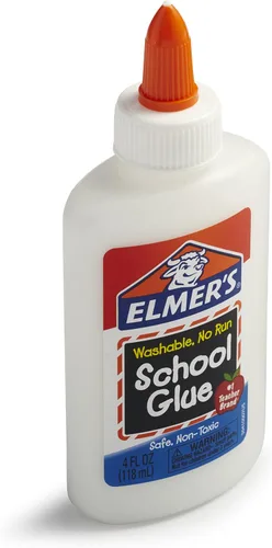 Vista 4 de Elmer's Bundle - Pegamento escolar líquido lavable, blanco, se seca transparente, 4 onzas líquidas Plus Disappearing Purple Elmer's School Glue