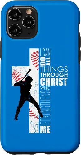 Vista 29 de Blue Christian Baseball Gifts Teen Boys Cross Bible Phone Case para iPhone 17