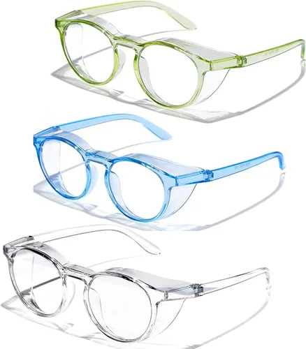Vista 16 de Gafas protectoras de seguridad, lentes claros a prueba de empañamiento/rayones, para hombre, marco transparente