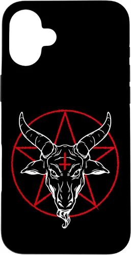 Vista 23 de iPhone 12/12 Pro Baphomet cabra - Estuche Satánico Pentagrama
