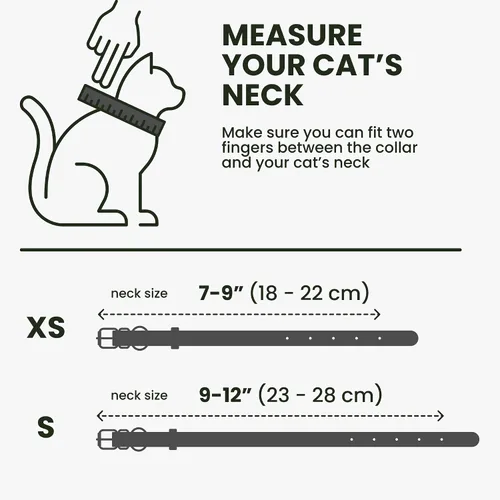 Vista 7 de BRONZEDOG Collar de cuero para gato con campanas extraíbles sin liberación rápida, etiqueta QR para gatito para niña y niño