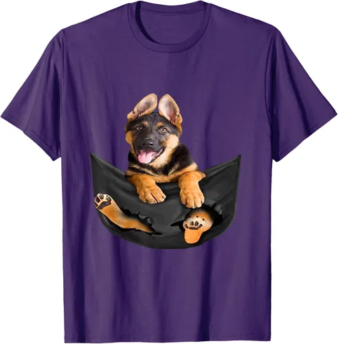 Vista 94 de Dog Lovers Gifts - Camiseta divertida con cara de perro con bolsillo, Negro, S